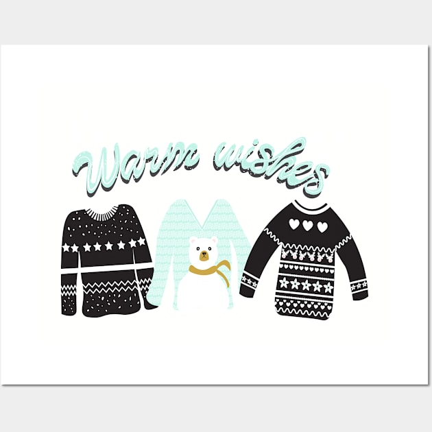 Christmas sweater warm wishes Wall Art by SweetCoolVibes